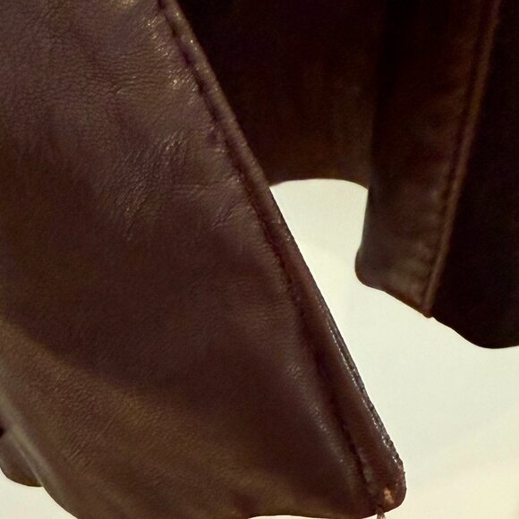 Vintage Di Capra International Brown Leather & Suede Patchwork Coat - Picture 15 of 15